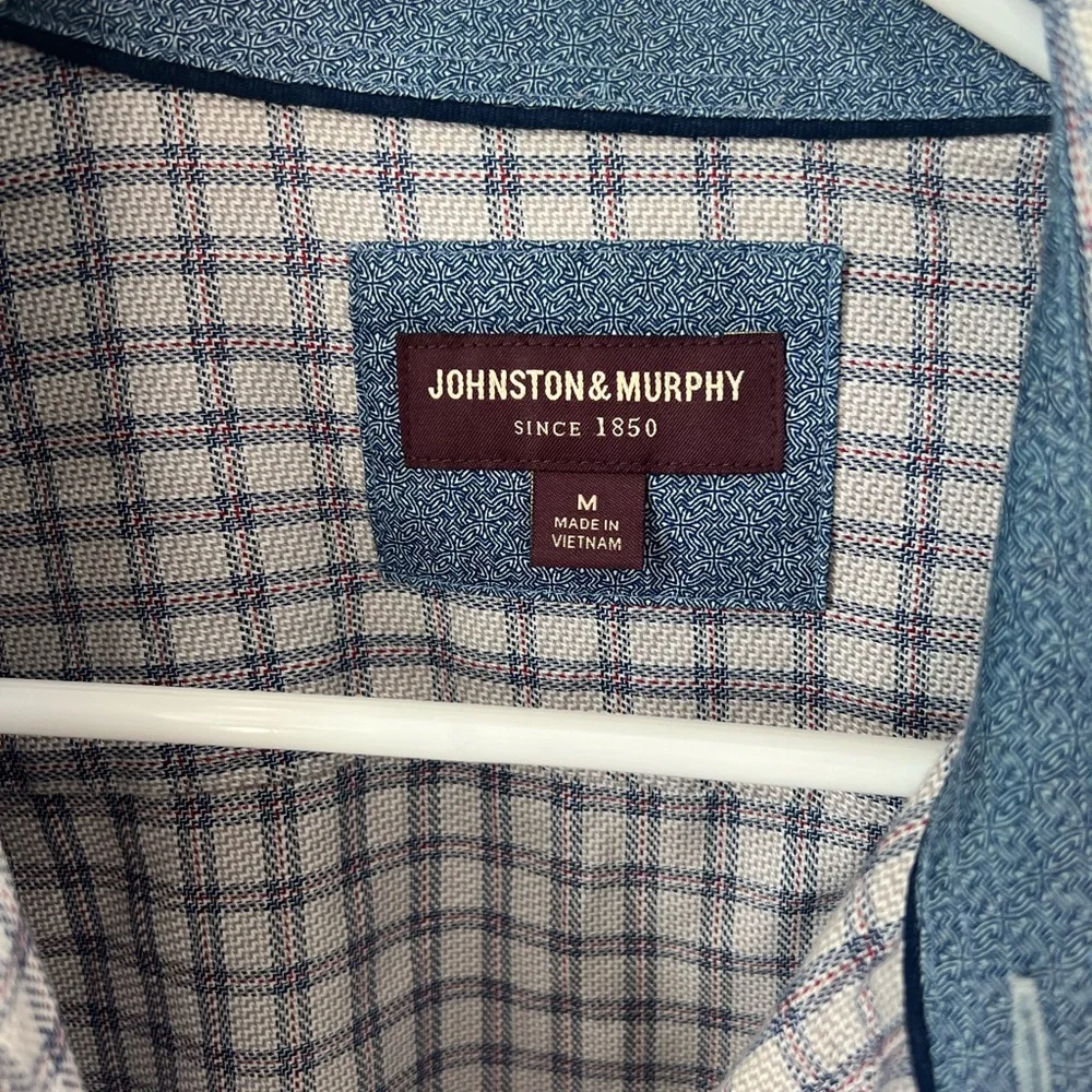 Johnston & Murphy Men's Button Down Plaid Shirt - Picture 3 of 3